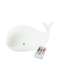 Wieloryb Lampka Silikonowa z Pilotem Biała
