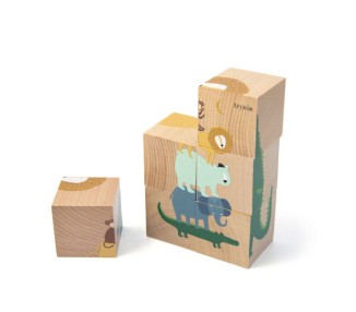 Zwierzęta Drewniane Klocki - Puzzle